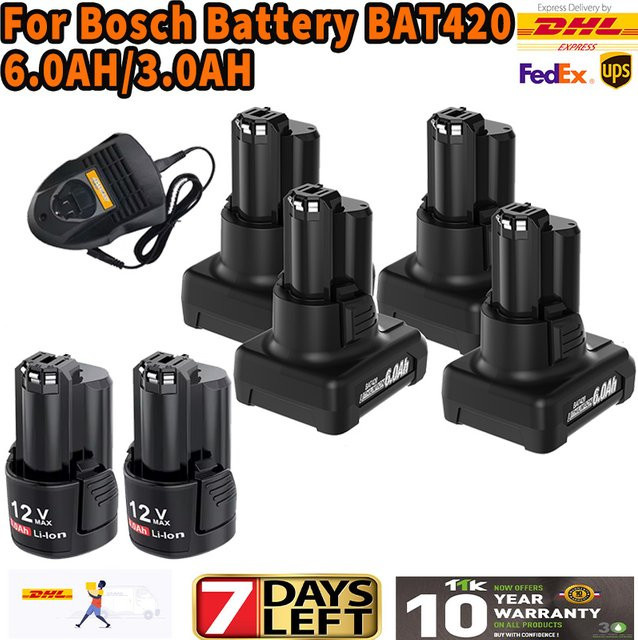 Bosch BAT420 Li-Ion Akku 12V 6000mAh in Schwarz für Power Tools Ersatzbatterie - Bild 1