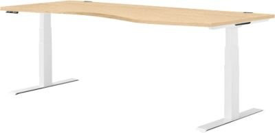 Schäfer Shop Genius Schreibtisch MODENA FLEX, elektrisch höhenverstellbar, Freiform mit Ansatz rechts, Breite: 180 cm, Farbe: Ahorn/weiß - Bild 1
