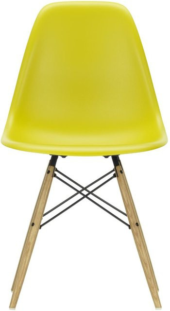 Vitra DSW Eames Plastic Side Chair in Gelb aus Kunststoff und Holz - Bild 1