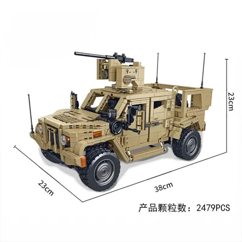 MOQIDODO MOC JLTV Gepanzertes Fahrzeug M983 Raketenfahrzeug Bausteine Spielzeug in Grau - Bild 3