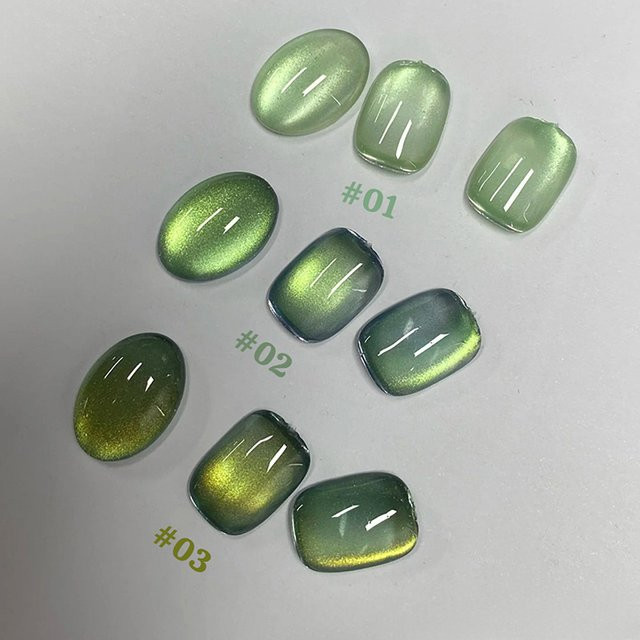 MIANEL NAIL Cat Eye Magnet Gel Nagellack, Grün, 12 ml, schimmernd - Bild 1