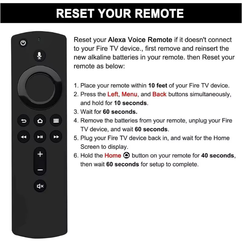 Amazon Sprachfernbedienung mit Sprachsteuerung für Fire TV Stick 4K und Lite, Farbe: Schwarz - Bild 5