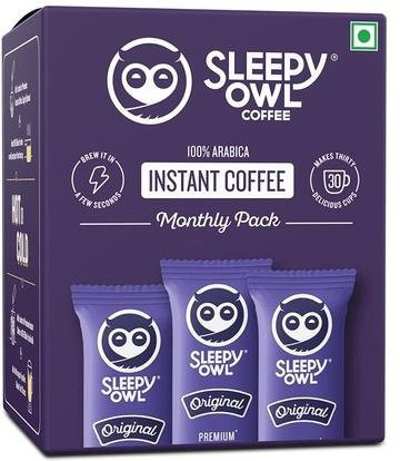 Schläfrige Eule, Instant-Kaffeepulver, 100 % Arabica, 30 x 2 g - Bild 1