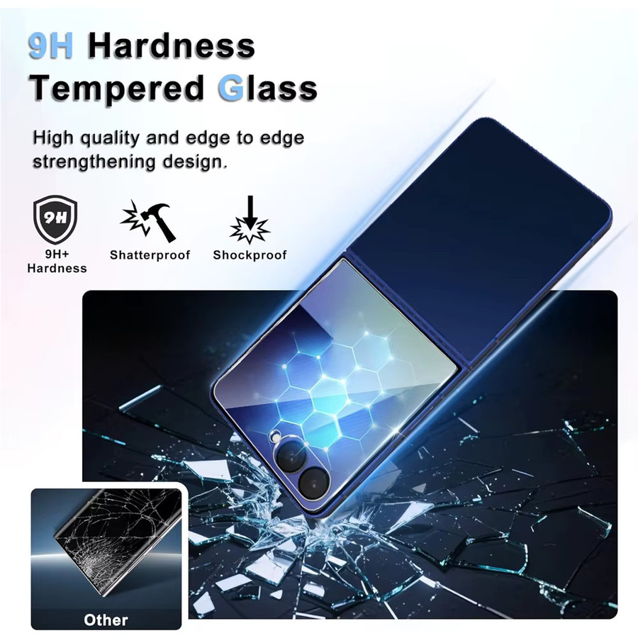 3er-Set Schutzglas für Samsung Galaxy Z Flip 7, ZFlip7 FE und Z Flip 6, transparent, 9H gehärtete Glasabdeckung für das Display - Bild 5