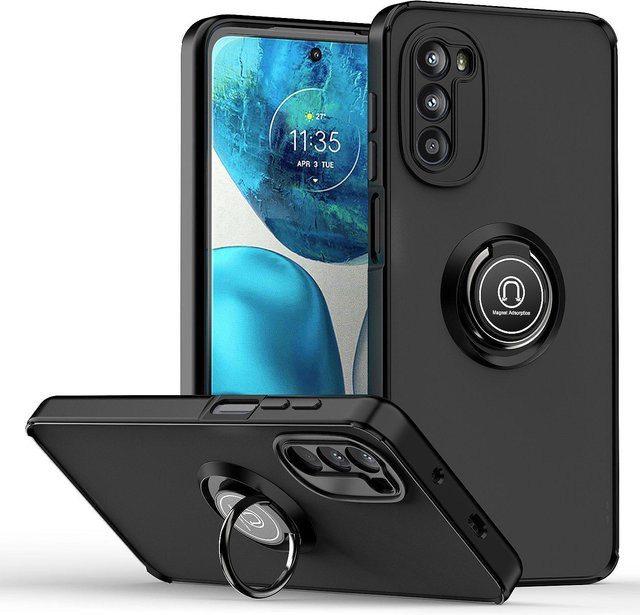 Stoßfeste Handyhülle mit Ringhalter für Motorola Moto G52 G22 G31 G41 G42 G60 G60S G20 G35 in Schwarz - Bild 1