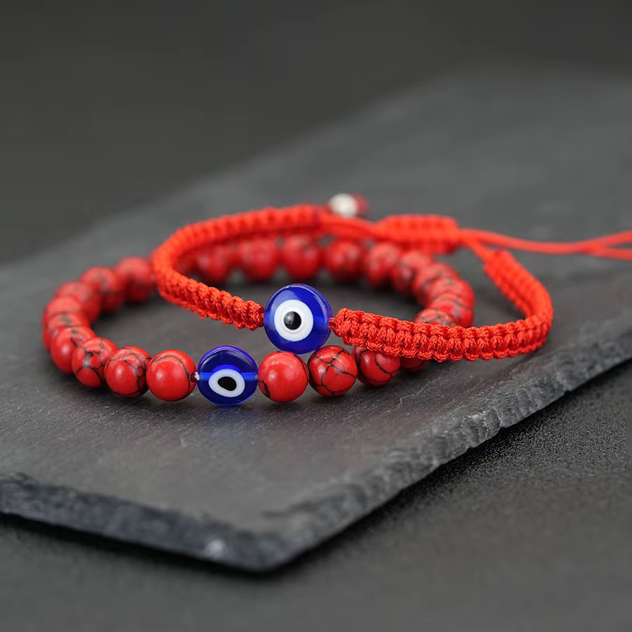 Viking Armband, Schwarz, Rot, Stein, Herren - Bild 2