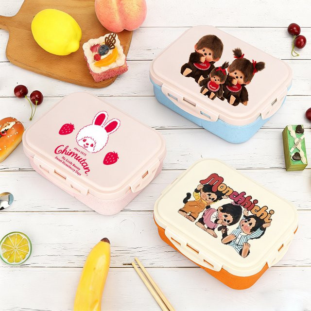 Bandai Monchhichi Lunchbox Kawaii Anime Bento-Box aus Kunststoff, auslaufsicher und luftdicht verschließbar - Bild 1