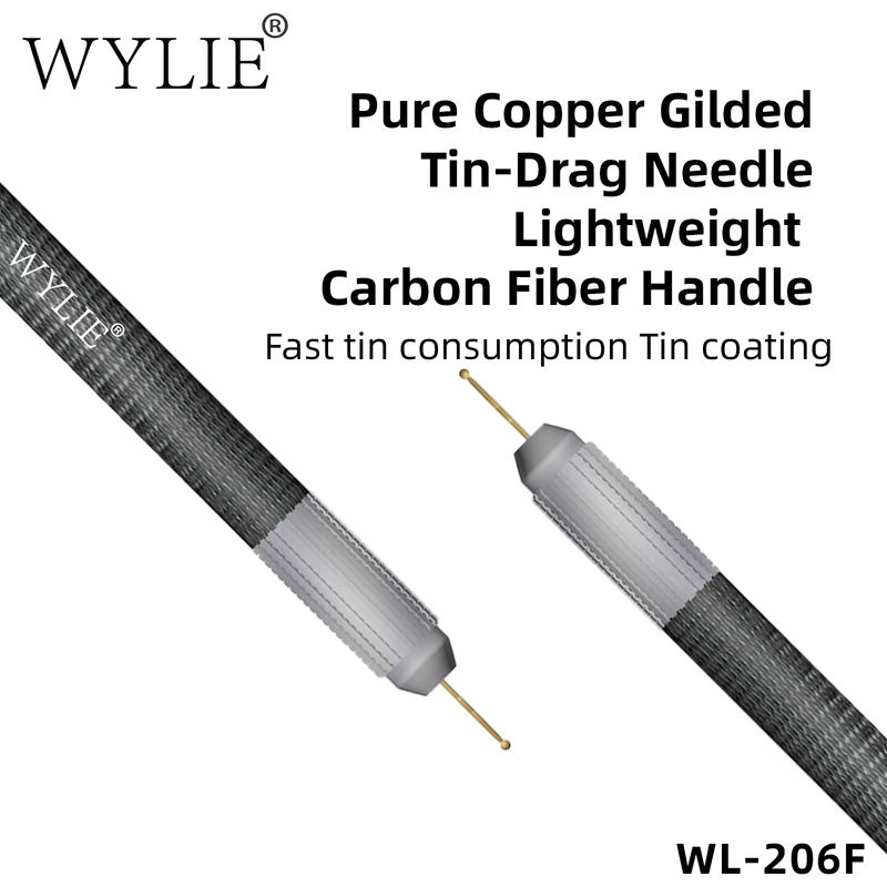 WYLIE WL-206F Professionelles Zinn-Lötkolben-Set mit Kupfer und vergoldeter Zinn-Drag-Nadel sowie Kohlefasergriff - Bild 2