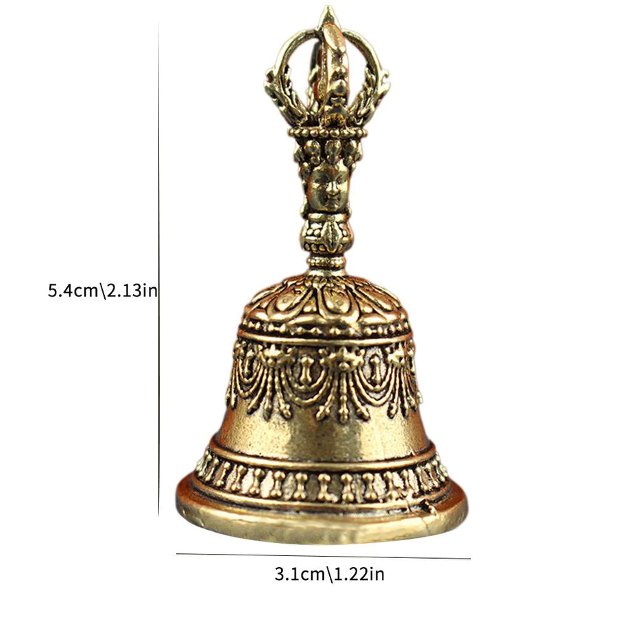 KITPIPI Tibetische Bronze Glocke aus Messing in Gold für die Hause Dekoration - Bild 6
