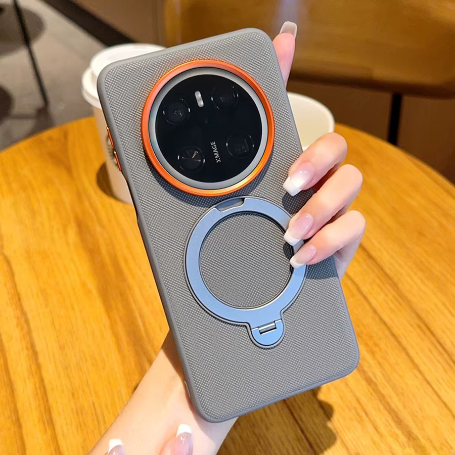 Magnetische PU-Lederhülle mit Diamantstruktur und Ringständer für Honor Magic 6, 7 und 8 Pro in Weiß - Bild 2
