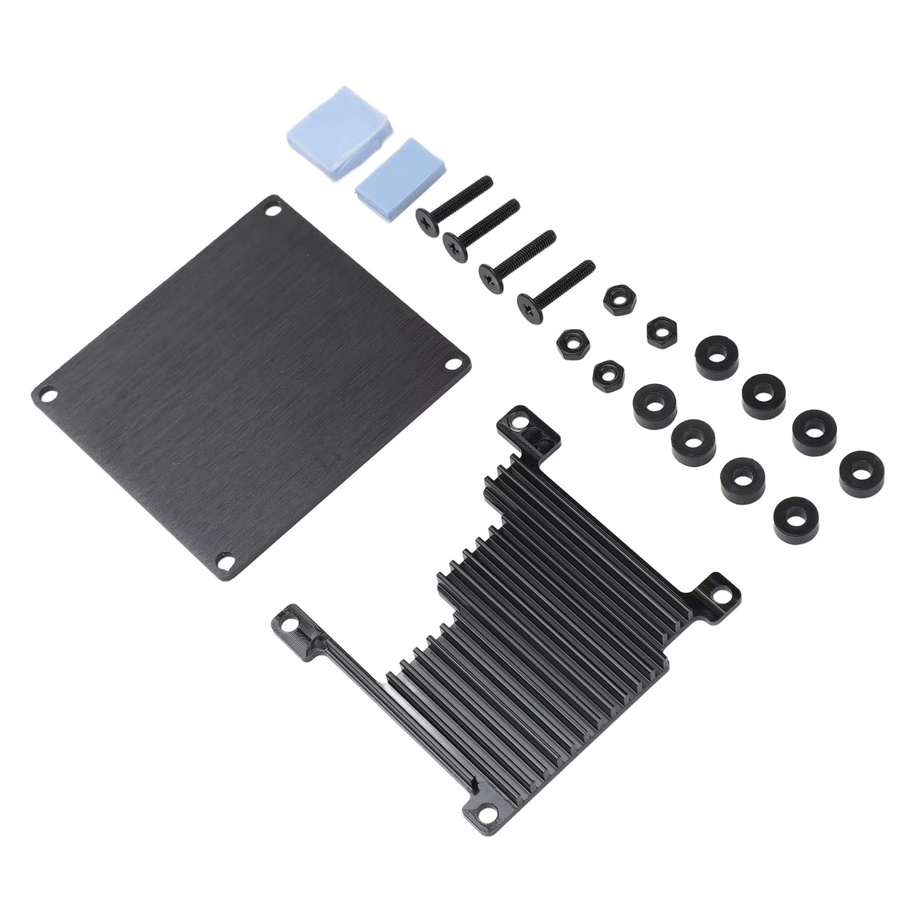 Qiilu Aluminiumlegierung Wärmeableitungsgehäuse für Orange Pi Zero 3, passive Kühlung, Schwarz - Bild 2