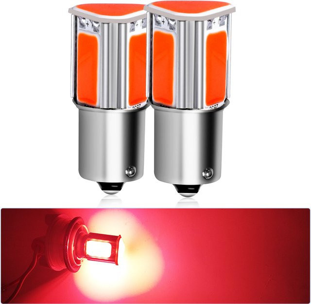 2 Stück COB LED Leuchtmittel Set für Brems-, Rückfahr-, Stopp- und Nebelscheinwerfer, Sockel BA15S P21W 1156 1157, Farben: Weiß, Gelb, Rot, 12V für deine Autobeleuchtung - Bild 1