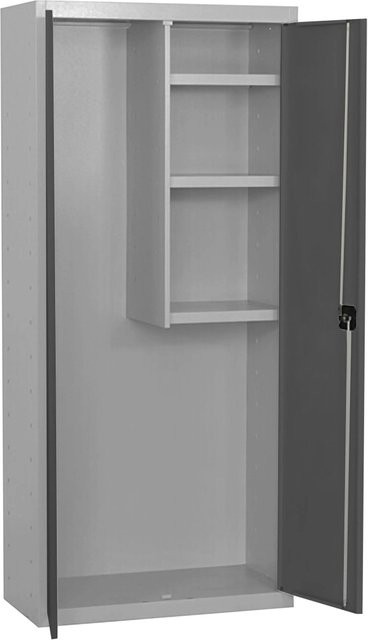 PROREGAL Putzmittelschrank AMEGO Metallschrank in Anthrazit-Grau mit 3 Fachböden und Schloss, H x B x T: 180 x 60 x 40 cm - Bild 1