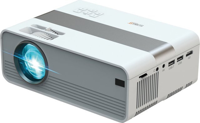 Technaxx Mini-LED HD Beamer TX-127 LCD Desktop-Projektor in Weiß und Silber mit 2000 ANSI Lumen und HDMI - Bild 1