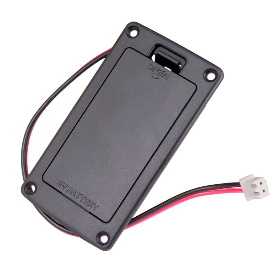 9V Pickup-Batteriehalter und Gehäuse mit Abdeckung in Schwarz als Ersatz für Akustikgitarren - Bild 6