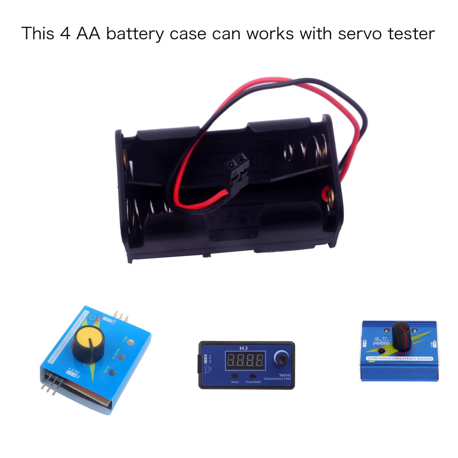 DIYmall AA Batteriehalter mit JR Anschluss Kabel für Servo Tester, Schwarz, 6V - Bild 4