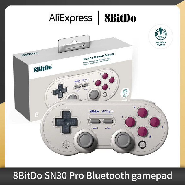 8Bitdo SN30 Pro Bluetooth Kabelloser Gaming-Controller mit Hall-Effekt in Grau für Nintendo Switch, MacOS, Android, Raspberry Pi, Windows und Steam Deck - Bild 1