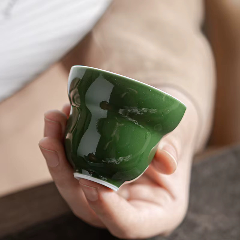 PDQ Teetasse aus Keramik im chinesischen Stil, Grüne Gongfu-Teetasse für Zen und Meditation - Bild 2
