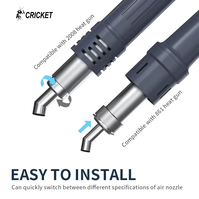 Cricket Winkel-Heißluftdüse für Heißluftpistolen der Serie 4 5 6 8 10 12 mm in Silber - Bild 1