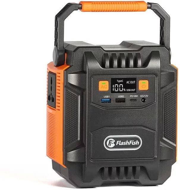 FlashFish A201 Tragbare Powerstation 200W Solargenerator mit 172,8Wh Kapazität, LED-Licht und PD-Schnellladung für Camping - Bild 1