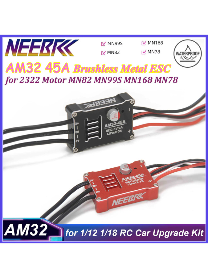 NEEBRC AM32 45A Wasserdichte Bürstenlose Metall ESC, Upgrade Power Kit - Bild 3