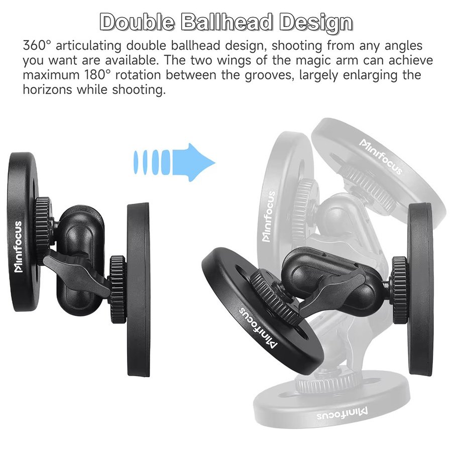MINIFOCUS Dualer magnetischer Handyhalter mit doppeltem Kugel-Seitenmagnet für MagSafe, iPhone und Android Smartphones, Schwarz - Bild 4
