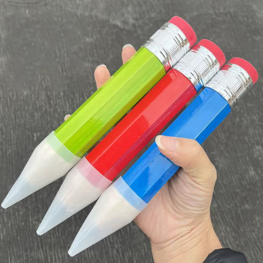 Großer Riesenstift aus Holz mit Radiergummi in Grün, Länge: 35 cm - Bild 4