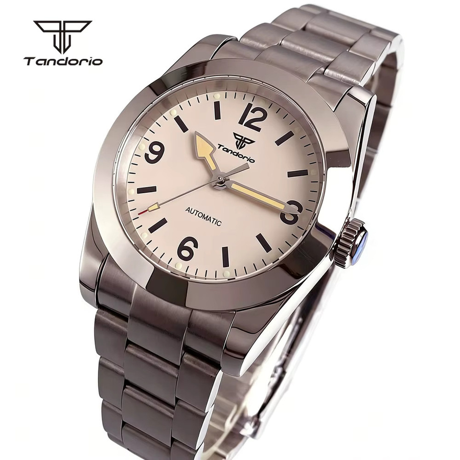 Tandorio Armbanduhr Automatik, Edelstahl, Schwarz, 36 mm, Herren - Bild 3