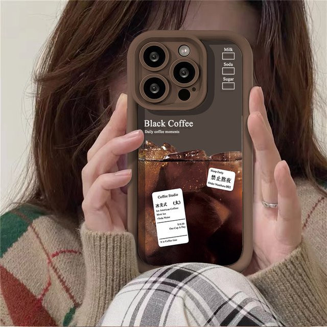 Handbemalte Eiskaffee Handyhülle für dein iPhone (kompatibel mit iPhone 15, 14, 13, 12, 11, X, XR, XS Max, 8, 7 und SE) - Bild 1