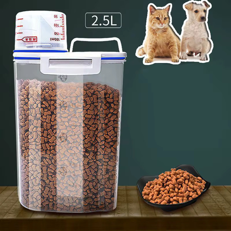 JETTING Vorratsbehälter aus transparentem Kunststoff mit Messbecher für Hunde und Katzen, 2 kg - Bild 2