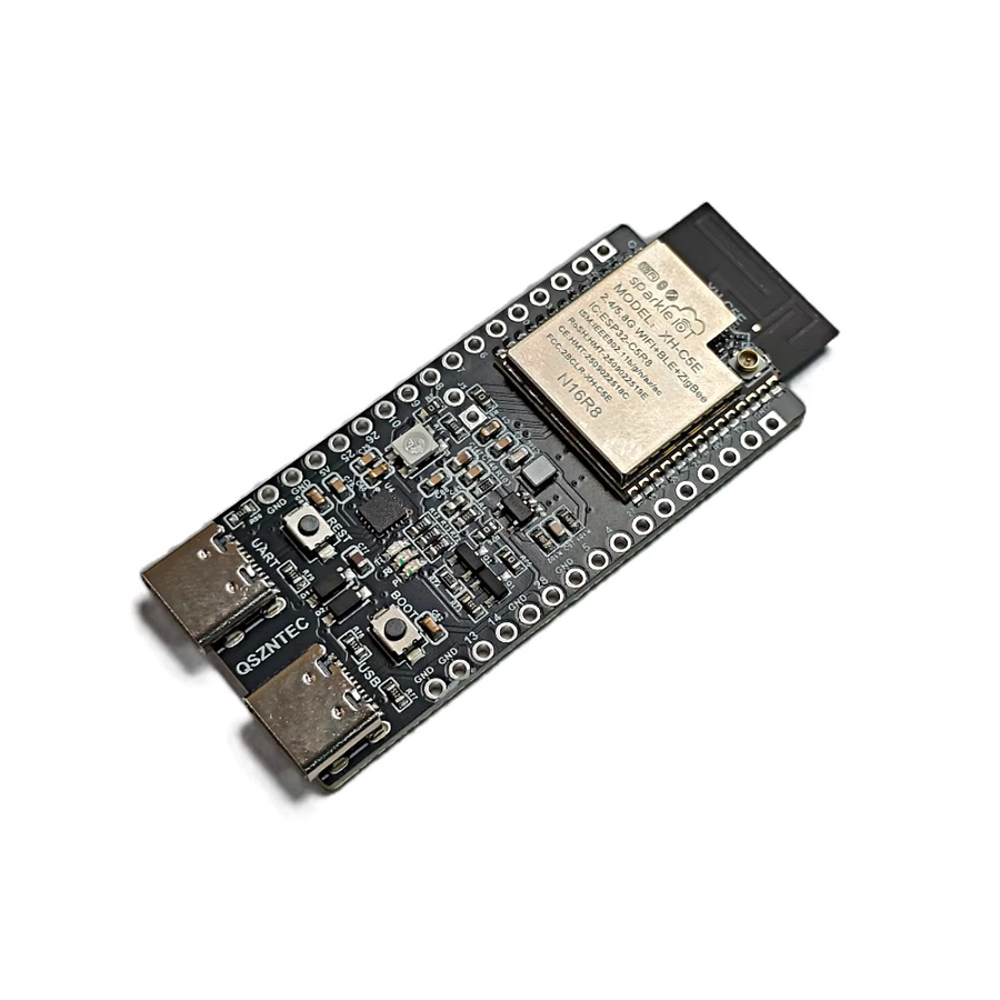QSZNTEC ESP32-C5-N16R8 Entwicklungsboard mit Dual-Band Wi-Fi 6 (2,4 & 5 GHz) und integrierter Antenne in Schwarz - Bild 2