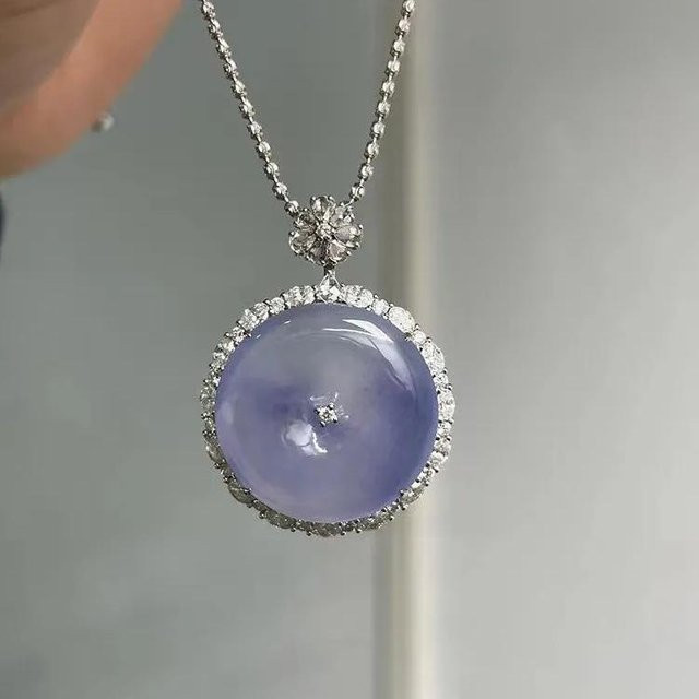 YIRAN Halskette Eisachat Violett, Anhänger, Damen, 45cm - Bild 1