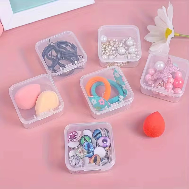 Transparente Schmuckbox aus Kunststoff für die Aufbewahrung von Ohrringen und kleinem Schmuck, 1 oder 3 Stück - Bild 2