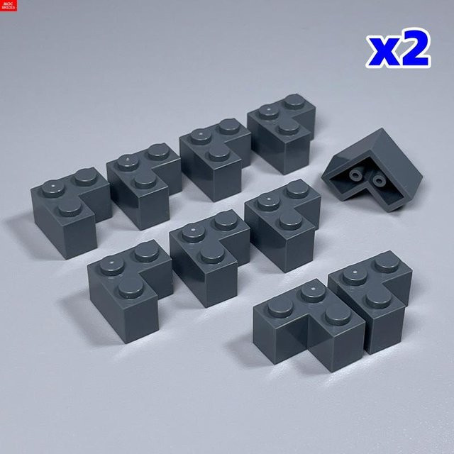 Yiran toy MOC Steine 2357 2x2 Ecke hohe Basis, Baustein Zubehör, 20-teiliges Set, ab 6 Jahren - Bild 1