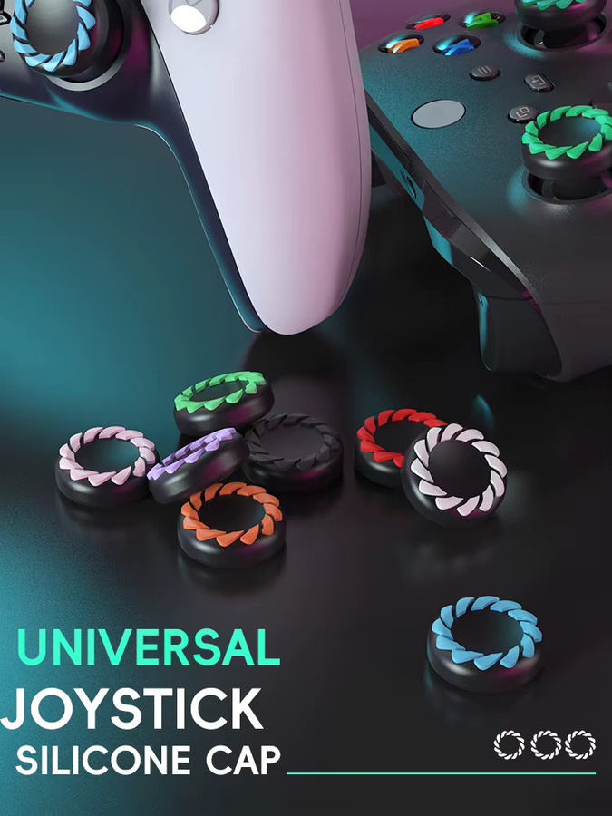 DATA FROG 4er Set Silikon Daumengriffe Kappen für PS5 PS4 Pro Slim PS3 Xbox Series X S One und 360 Controller in Multicolour - Bild 2