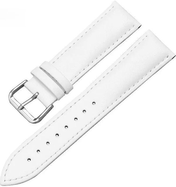 Foucsontop Uhrenarmband Leder, Weiß, Unisex, 20 mm - Bild 1