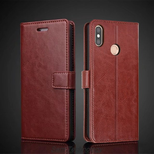 Xiaomi Mi Max 3 PU Leder Handyhülle mit Kartenhalter und Brieftaschen-Funktion in Rot - Bild 1