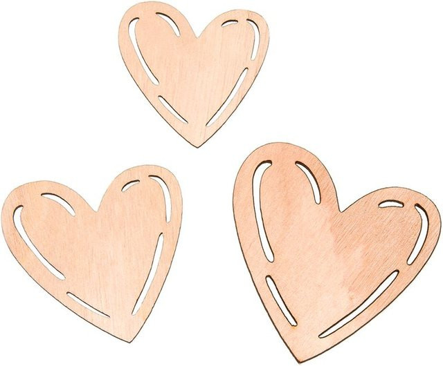 Halbach Streuteile Herz mit Magnet aus Holz in Beige - Bild 1