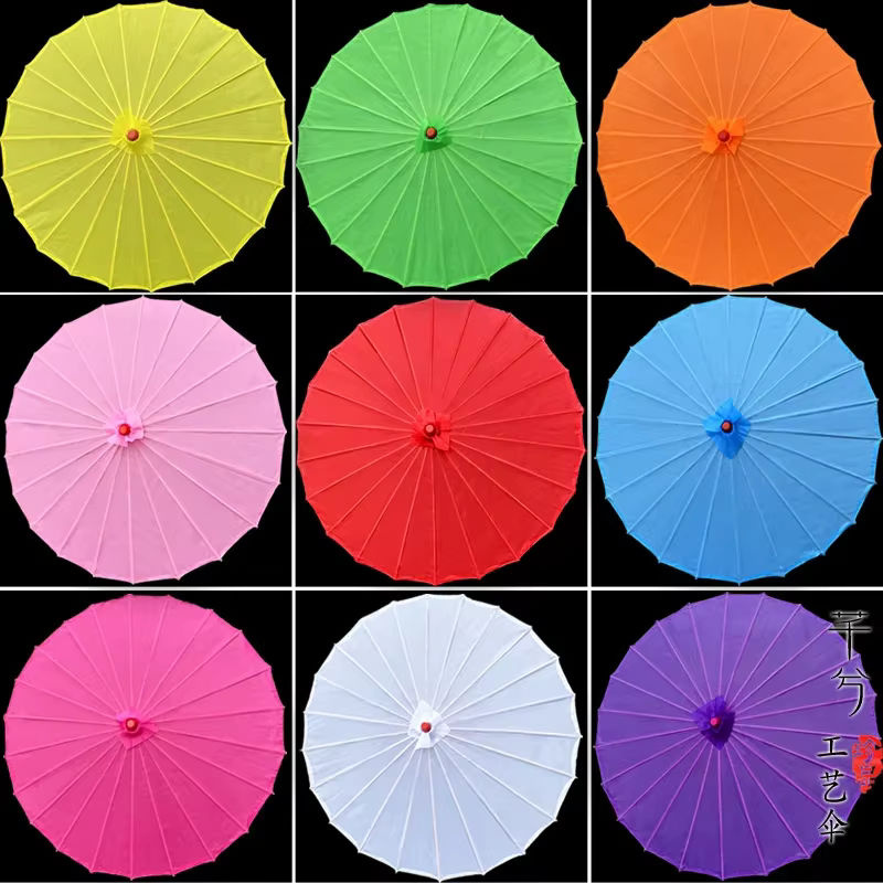 Merylover Chinesischer Papier-Schirm im Antiken Stil für Cosplay und Theater, Weiß, Durchmesser: 20 cm - Bild 2