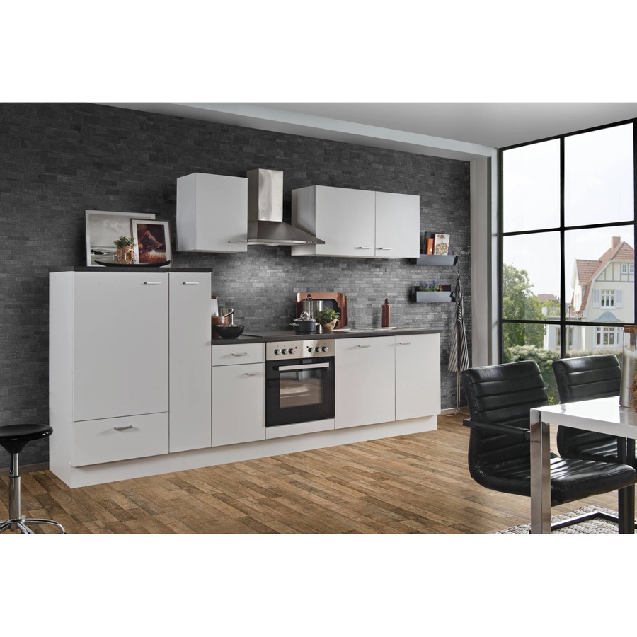 Menke Küchenzeile White Classic in Weiß mit Marmor-Optik, B/H/T: 300 x 212 x 60 cm - Bild 2