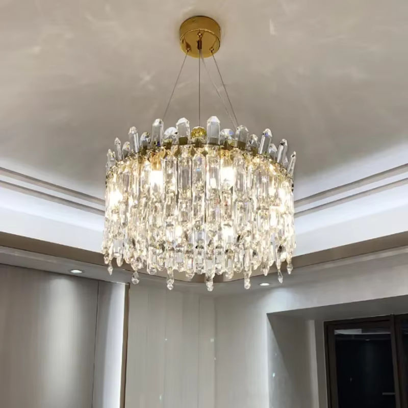 TAONUANSHU Moderne Kristall Pendelleuchte mit LED in Transparent und Warmweiß für Wohnzimmer und Hotels - Bild 4