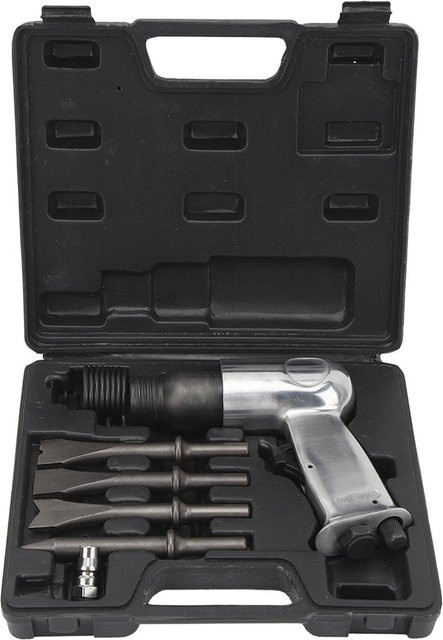 Aimo Drucklufthammer-Set Schwerlast Pneumatisches Meißelbohrerwerkzeug in Silber mit 150 mm Kurzschaft - Bild 1