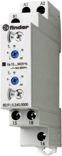 Finder Asymmetrischer Taktgeber 80.91.0.240.0000 12-240V AC/DC 16A DIN-Schiene - Bild 1