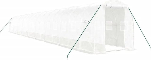 Furnicato Gewächshaus mit Stahlrahmen in Weiß, Fläche: 36 m², B/T/H: 18 x 2 x 2 m - Bild 1