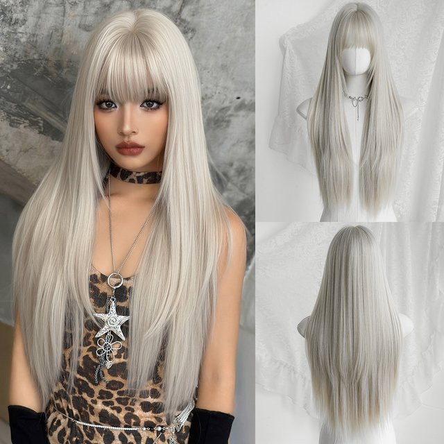 7JHH WIGS Perücke, lange geschichtete Haare, beige, Damen - Bild 1