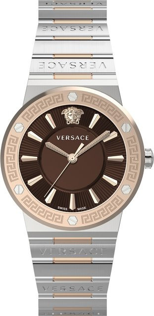 Versace Damenuhr, Analoguhr, Quarz, Edelstahl, 38 mm, Braun, 5 ATM - Bild 1