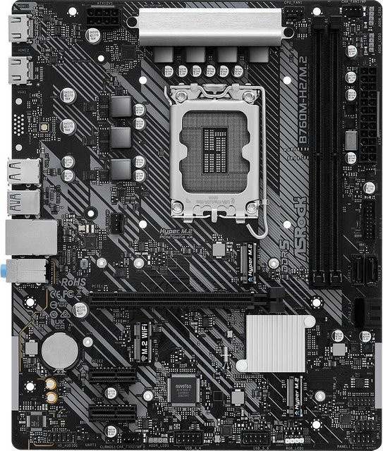 ASRock B760M-H/M.2 Mainboard micro ATX LGA1700 B760 Chipsatz DDR5 Schwarz - Bild 2