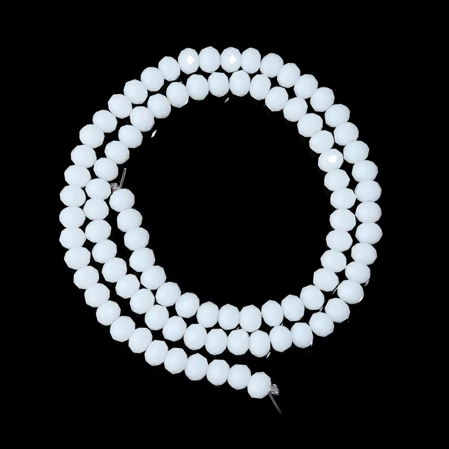 Glasperlen, facettierte Kristallperlen, porzellanweiß, 3 4 6 8 10mm, Unisex - Bild 6