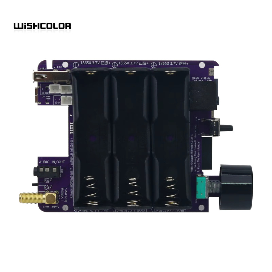 Wishcolor K3 Luftfahrt-Vollband-Empfänger-Kit 150kHz-1300MHz Drahtloses Digitales Audio-Terminal Unmontiert Schwarzes Transparentes Gehäuse - Bild 3