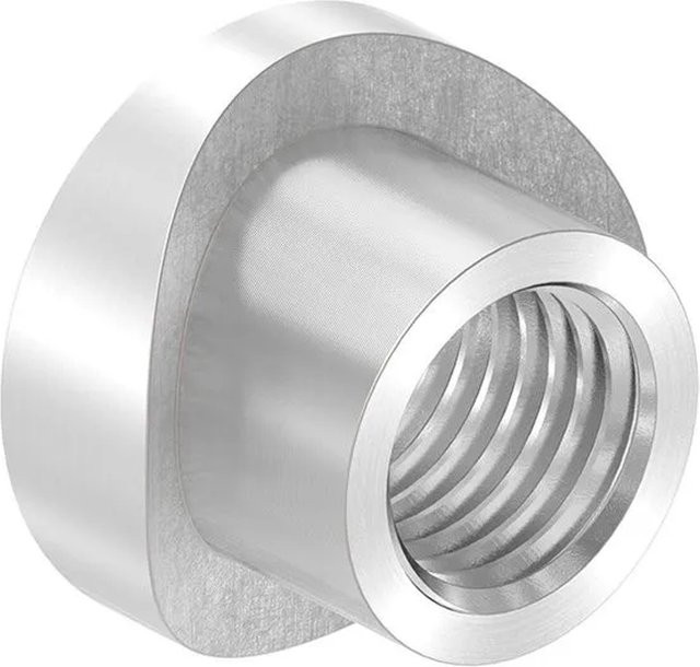 FeNau Gewindehülse aus Edelstahl V2A für Rohr Ø 42,4 mm mit M16 Gewinde, Farbe Silber, geschliffen Korn 240, B/T/H: 180 x 180 x 140 mm - Bild 1